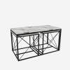 Coffee Table Set Defne - White Marble White Marble 
Black