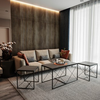 Coffee Table Set Defne - Anthracite Anthracite
Black