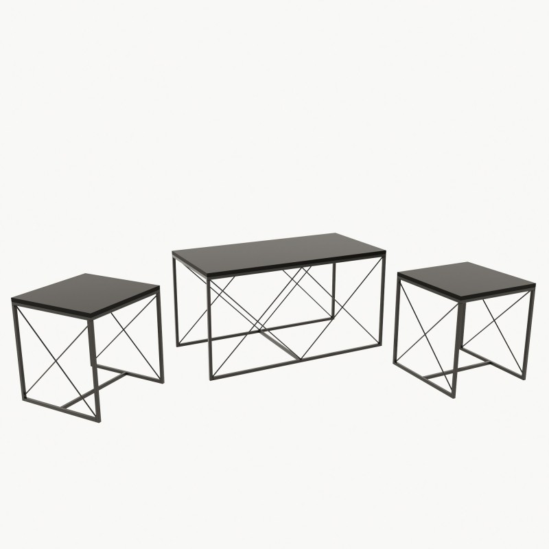 Hanah Home Coffee Table Set Defne - Anthracite Anthracite
Black