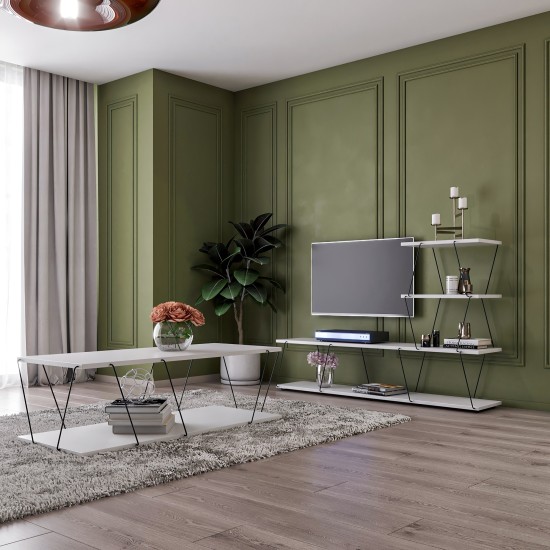 Living Room Furniture Set Basak - White White
Black