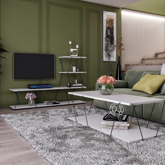Living Room Furniture Set Basak - White White
Black