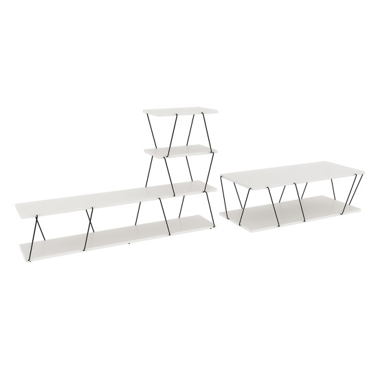 Living Room Furniture Set Basak - White White
Black
