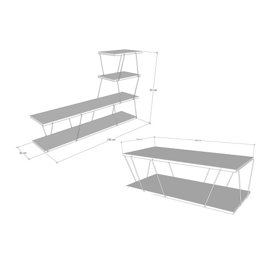 Living Room Furniture Set Basak - White White
Black
