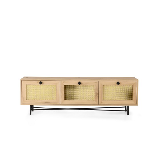 Έπιπλο Τηλεόρασης Alcazar 180x40x60εκ- Δρυς Μαύρο