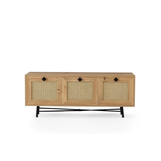 Έπιπλο Τηλεόρασης Alcazar 140 -140x40x60εκ - Δρυς  Black