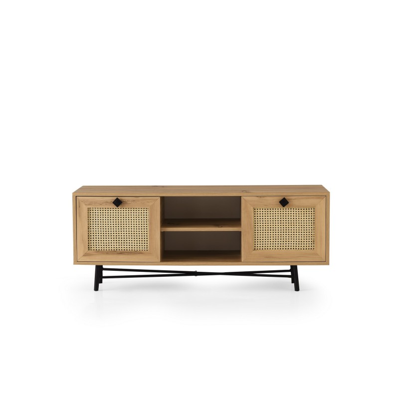 Έπιπλο Τηλεόρασης Begonya 140x40x60εκ - Χρώμα Μαύρο Δρυς