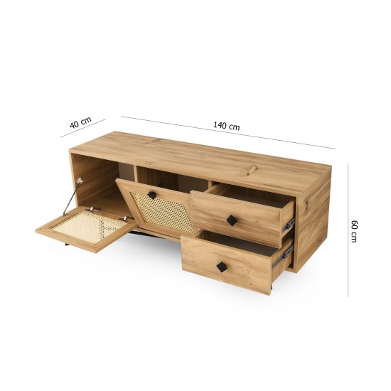 TV Stand Hapsiyas 140 Oak
Black Hanah Home TV Stand Hapsiyas 140 Oak
Black