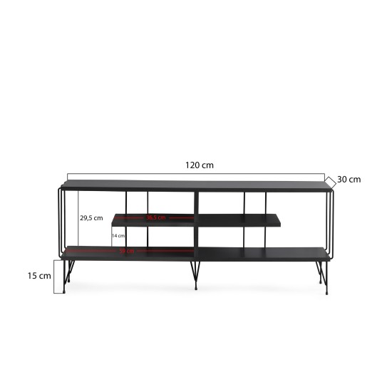 Έπιπλο Τηλεόρασης - Eze - Χρώμα Ανθρακί - 120x30x44,5εκ Έπιπλο Τηλεόρασης - Eze - Χρώμα Ανθρακί - 120x30x44,5εκ