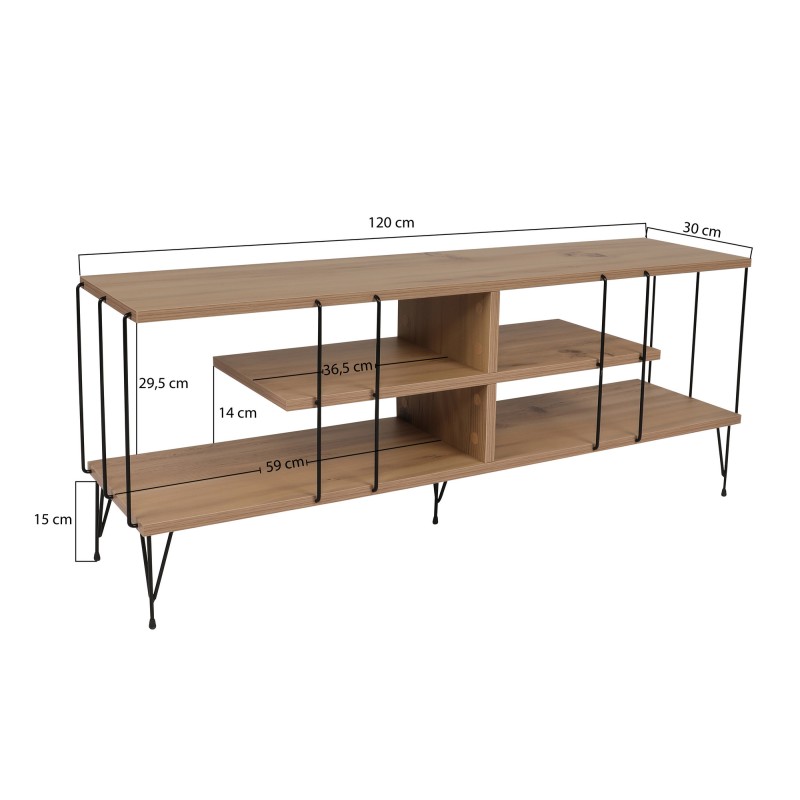 Έπιπλο Τηλεόρασης - Eze - Χρώμα Δρυς - 120x30x45εκ