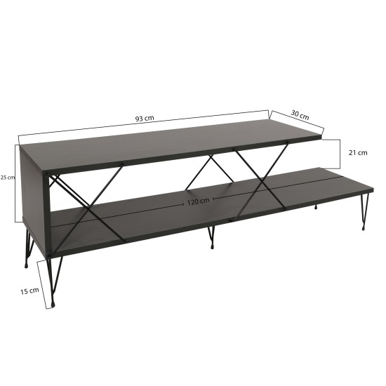 Έπιπλο Τηλεόρασης Street - Χρώμα Ανθρακί - 120x30x40εκ Έπιπλο Τηλεόρασης Street - Χρώμα Ανθρακί - 120x30x40εκ