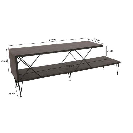 Έπιπλο Τηλεόρασης Street - Χρώμα Σκούρο Καφέ- 120x30x40εκ Έπιπλο Τηλεόρασης Street - Χρώμα Σκούρο Καφέ- 120x30x40εκ