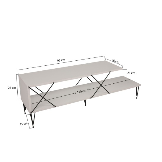 Έπιπλο Τηλεόρασης Street - Χρώμα Λευκό- 120x30x40εκ Έπιπλο Τηλεόρασης Street - Χρώμα Λευκό- 120x30x40εκ