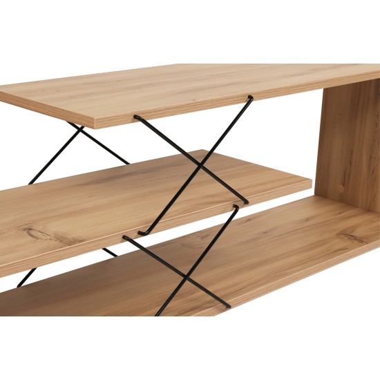Έπιπλο Τηλεόρασης - Zigzag - Χρώμα Φυσικό Δρυς - 120x30x40εκ Έπιπλο Τηλεόρασης - Zigzag - Χρώμα Φυσικό Δρυς - 120x30x40εκ