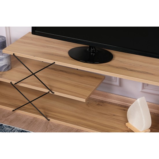Έπιπλο Τηλεόρασης - Zigzag - Χρώμα Φυσικό Δρυς - 120x30x40εκ Έπιπλο Τηλεόρασης - Zigzag - Χρώμα Φυσικό Δρυς - 120x30x40εκ