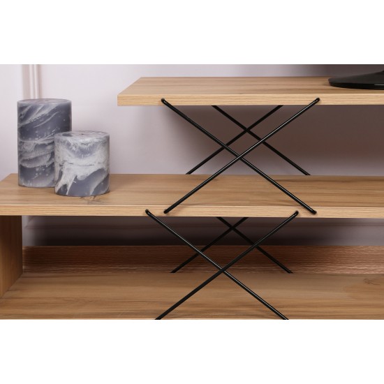 Έπιπλο Τηλεόρασης - Zigzag - Χρώμα Φυσικό Δρυς - 120x30x40εκ Έπιπλο Τηλεόρασης - Zigzag - Χρώμα Φυσικό Δρυς - 120x30x40εκ