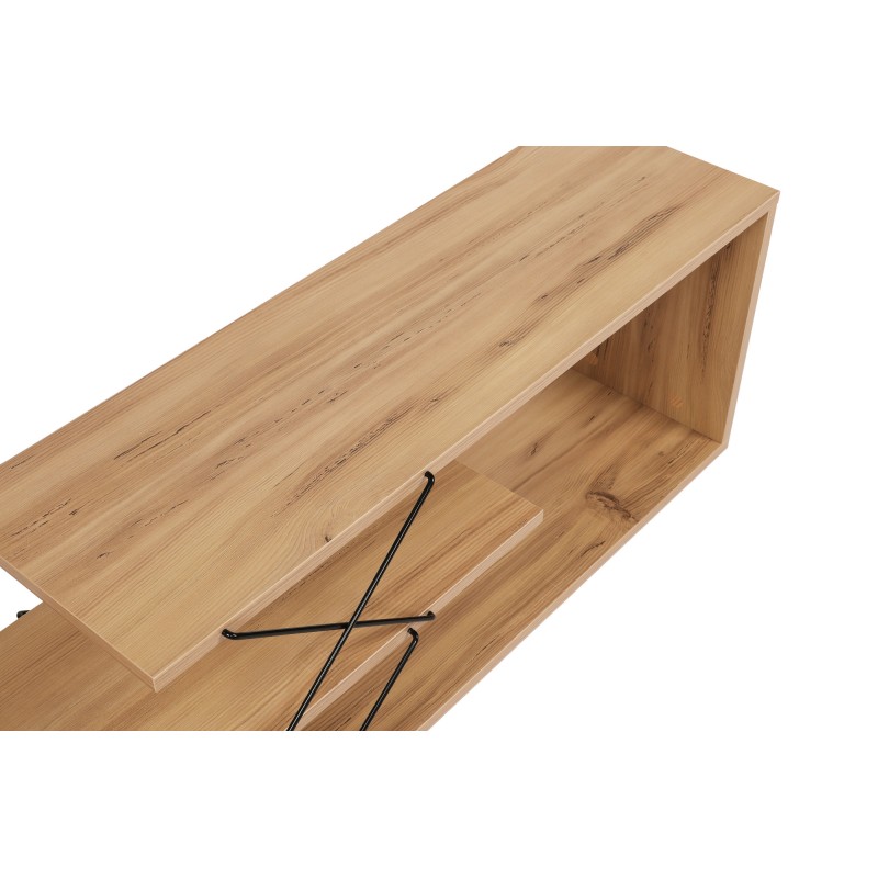 Έπιπλο Τηλεόρασης - Zigzag - Χρώμα Φυσικό Δρυς - 120x30x40εκ