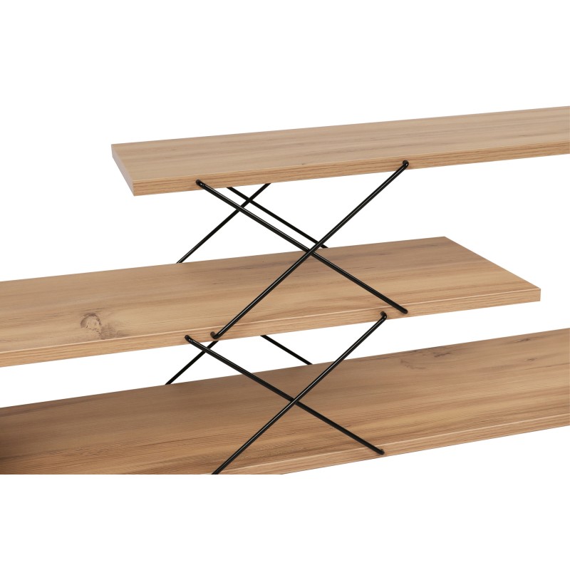 Έπιπλο Τηλεόρασης - Zigzag - Χρώμα Φυσικό Δρυς - 120x30x40εκ