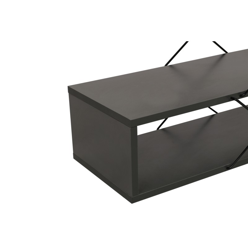 Έπιπλο Τηλεόρασης - Zigzag - Χρώμα Ανθρακί - 120x30x40εκ