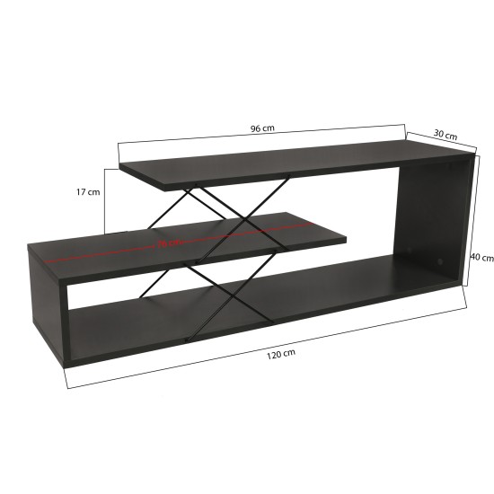 Έπιπλο Τηλεόρασης - Zigzag - Χρώμα Ανθρακί - 120x30x40εκ Έπιπλο Τηλεόρασης - Zigzag - Χρώμα Ανθρακί - 120x30x40εκ