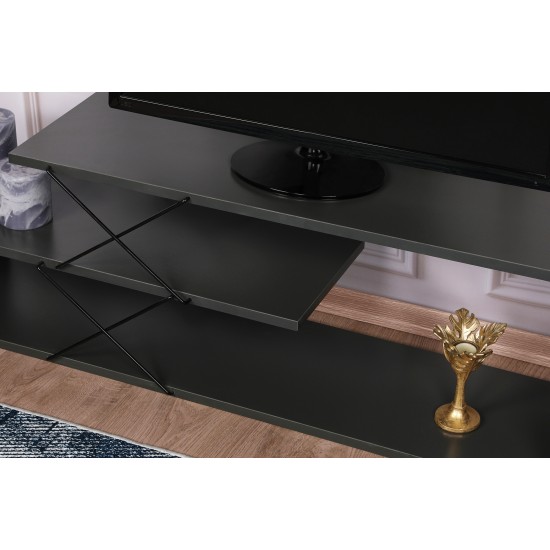 Έπιπλο Τηλεόρασης - Zigzag - Χρώμα Ανθρακί - 120x30x40εκ Έπιπλο Τηλεόρασης - Zigzag - Χρώμα Ανθρακί - 120x30x40εκ