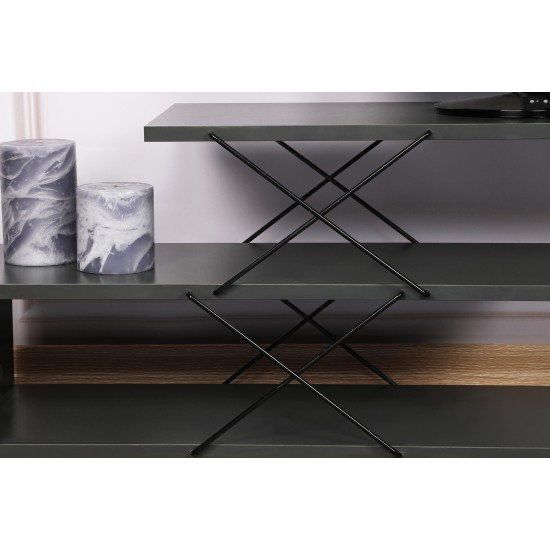 Έπιπλο Τηλεόρασης - Zigzag - Χρώμα Ανθρακί - 120x30x40εκ Έπιπλο Τηλεόρασης - Zigzag - Χρώμα Ανθρακί - 120x30x40εκ
