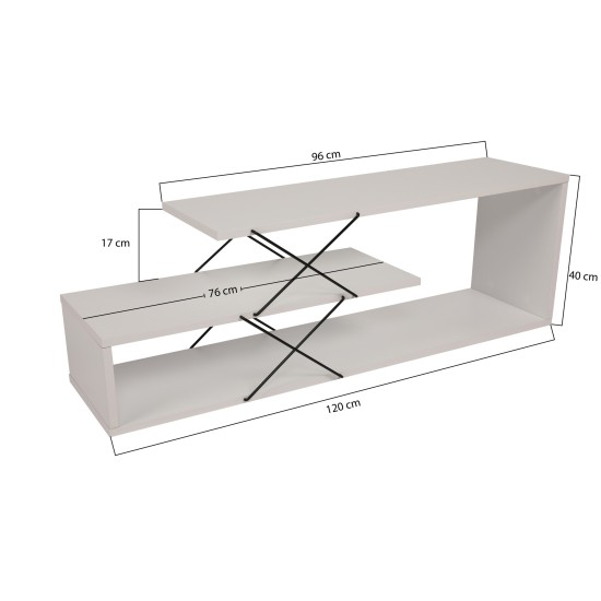 Έπιπλο Τηλεόρασης - Zigzag - Χρώμα Λευκό - 120x30x40εκ Έπιπλο Τηλεόρασης - Zigzag - Χρώμα Λευκό - 120x30x40εκ