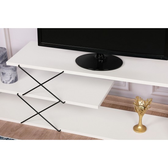 Έπιπλο Τηλεόρασης - Zigzag - Χρώμα Λευκό - 120x30x40εκ Έπιπλο Τηλεόρασης - Zigzag - Χρώμα Λευκό - 120x30x40εκ