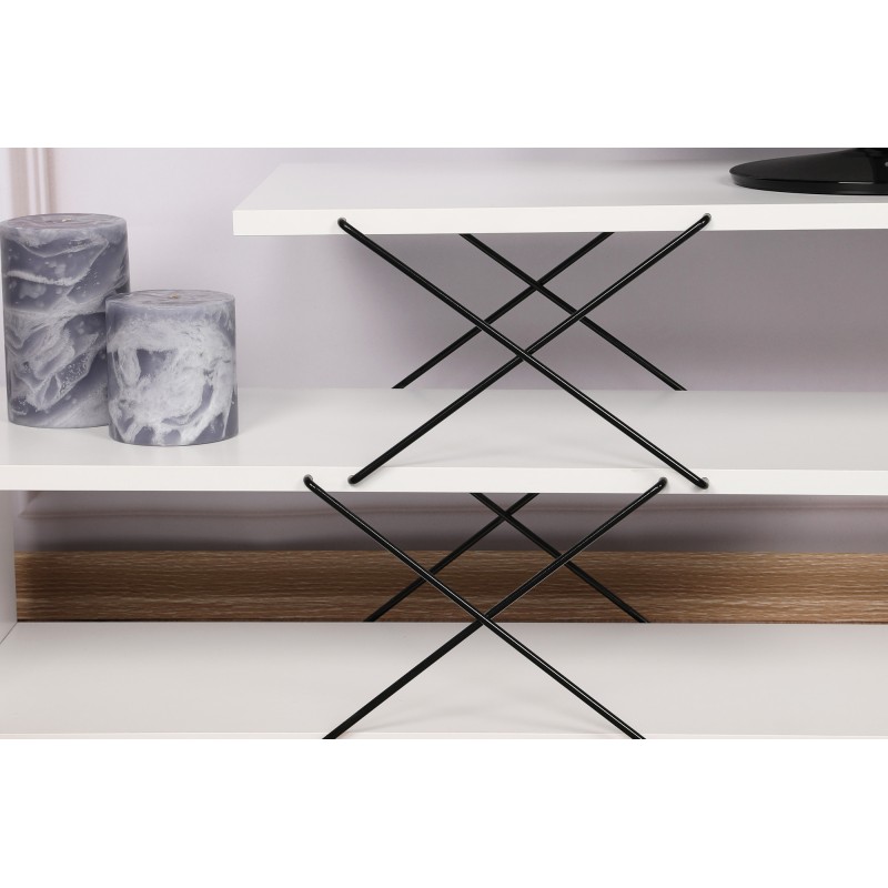 Έπιπλο Τηλεόρασης - Zigzag - Χρώμα Λευκό - 120x30x40εκ