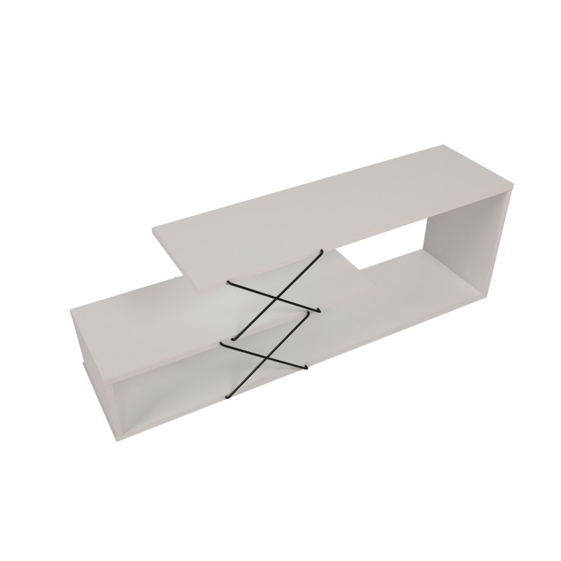 Έπιπλο Τηλεόρασης - Zigzag - Χρώμα Λευκό - 120x30x40εκ