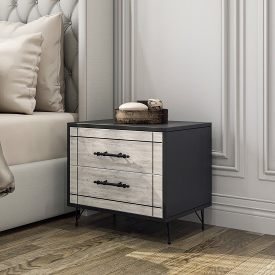 Hanah Home Nightstand Night - Light Grey Grey
Black