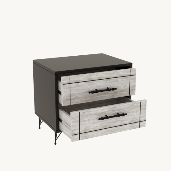 Hanah Home Nightstand Night - Light Grey Grey
Black