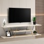 Έπιπλο Τηλεόρασης Canaz - Gold, Travertine - 120x30x33εκ