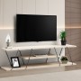 Έπιπλο Τηλεόρασης Canaz - Black, Travertine Μπεζ -120x30x33εκ