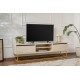 TV Stand Escape 180 - Gold, Travertine Travertine 
Gold