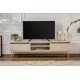 TV Stand Escape 180 - Gold, Travertine Travertine 
Gold