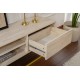 TV Stand Escape 180 - Gold, Travertine Travertine 
Gold