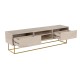TV Stand Escape 180 - Gold, Travertine Travertine 
Gold