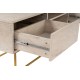 TV Stand Escape 180 - Gold, Travertine Travertine 
Gold