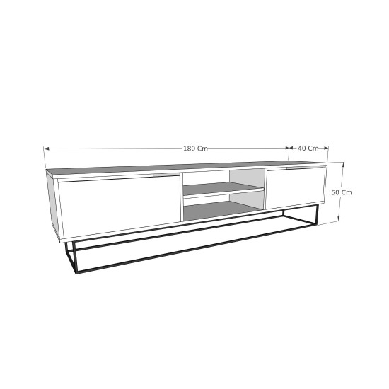 TV Stand Escape 180 -Black, Travertine Travertine Black TV Stand Escape 180 -Black, Travertine Travertine Black