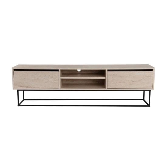TV Stand Escape 180 -Black, Travertine Travertine Black TV Stand Escape 180 -Black, Travertine Travertine Black