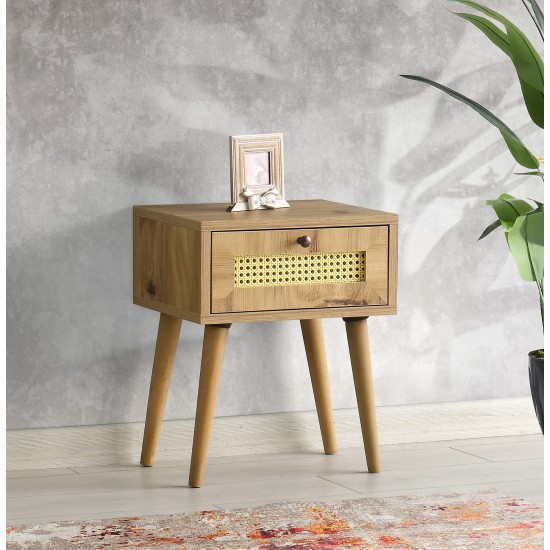 Nightstand Euromos Oak Hanah Home Nightstand Euromos Oak