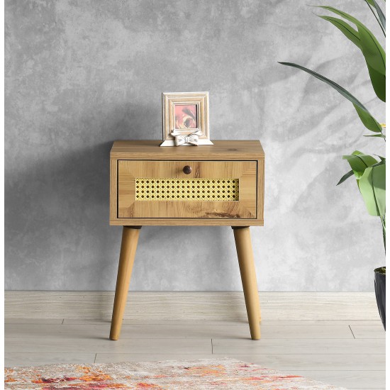 Nightstand Euromos Oak Hanah Home Nightstand Euromos Oak