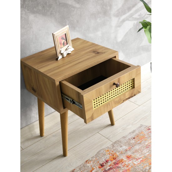 Nightstand Euromos Oak Hanah Home Nightstand Euromos Oak