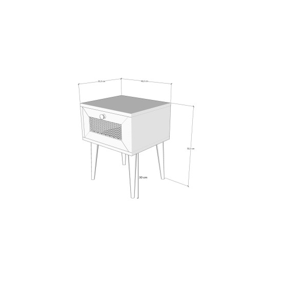 Nightstand Euromos Oak Hanah Home Nightstand Euromos Oak