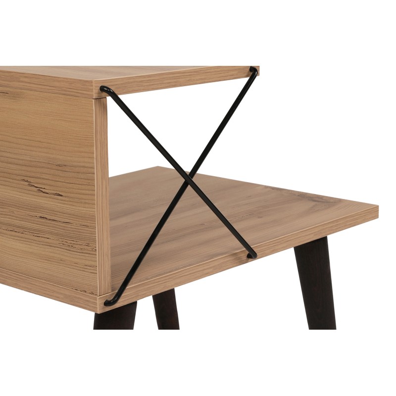 Κομοδίνο Cross - Χρώμα Φυσικό Πεύκο - 50χ40χ55εκ