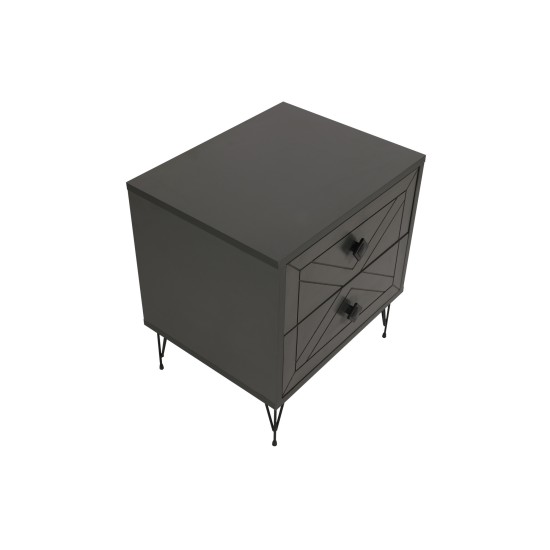 Nightstand Luna - Anthracite Anthracite Hanah Home Nightstand Luna - Anthracite Anthracite