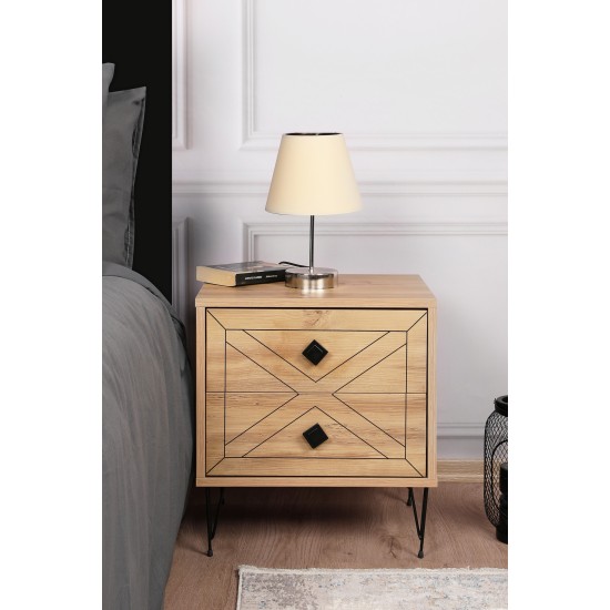 Nightstand Luna - Pine Pine Hanah Home Nightstand Luna - Pine Pine