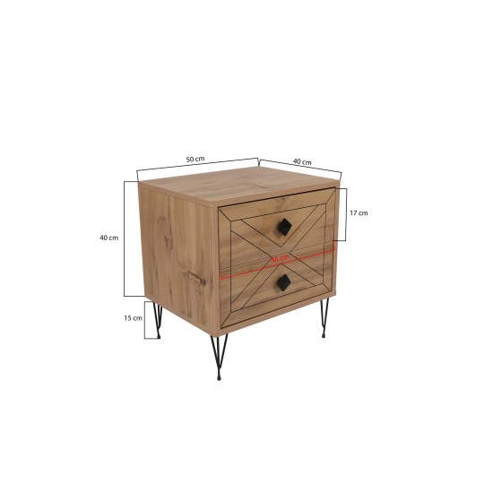 Nightstand Luna - Pine Pine Hanah Home Nightstand Luna - Pine Pine