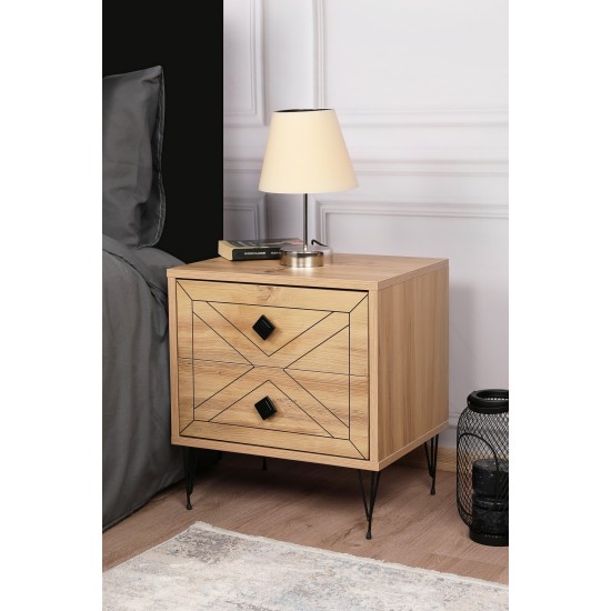 Nightstand Luna - Pine Pine Hanah Home Nightstand Luna - Pine Pine