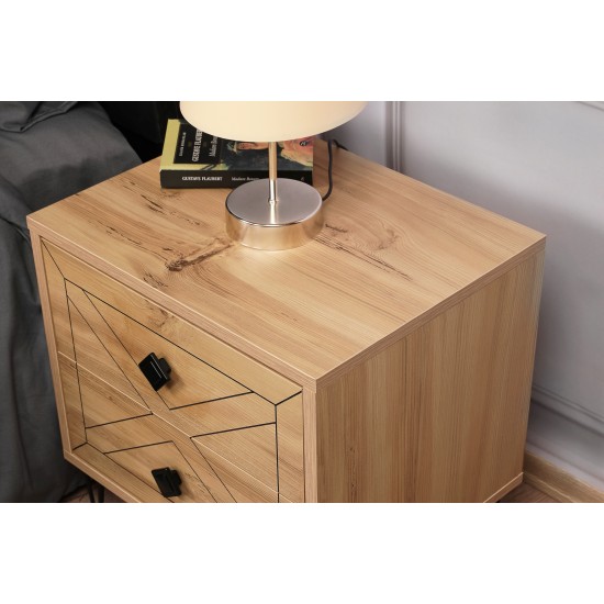 Nightstand Luna - Pine Pine Hanah Home Nightstand Luna - Pine Pine